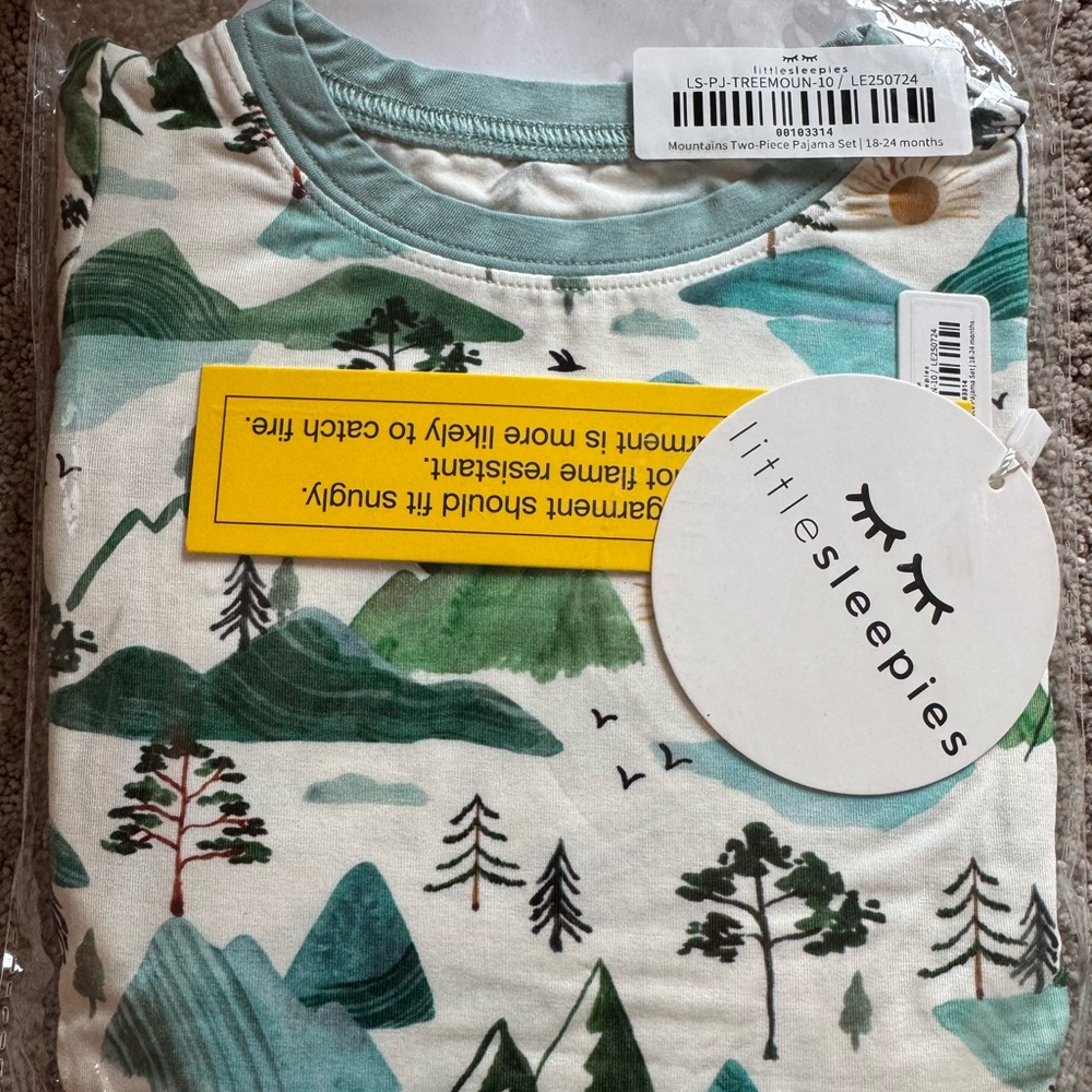 NWT Little Sleepies Mountain Mist Long Sleeve & Pants Pajama Set